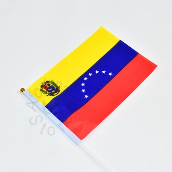 Венесуэла 14 * 21 см 10 штук флагов, баннер, размахивающий флагом, национальный флаг для встречи, парада, вечеринки.Подвешивание, украшение 5