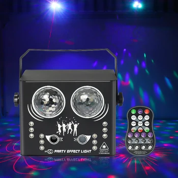 DJ Disco LED 5В1 LED Strobe Light Красочный Волшебный Шар С Рисунком Волны Воды Лазерный Луч Дистанционный УФ-Сценический Свет Звуковая Активированная Лампа 1