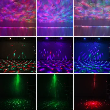 DJ Disco LED 5В1 LED Strobe Light Красочный Волшебный Шар С Рисунком Волны Воды Лазерный Луч Дистанционный УФ-Сценический Свет Звуковая Активированная Лампа 4
