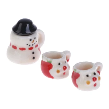 1 комплект 1: 12 Миниатюрных чашек для кукольного домика, набор посуды, Игрушки, Рождественская Керамика, Кофейные Чашки для чая, Аксессуары для кукольного домика 5