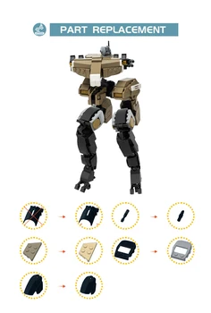 Игрушечный костюм из строительных блоков для большой беспилотной автономной боевой машины Gekko от Metaled Gear из 519 кирпичей для коллекции 3