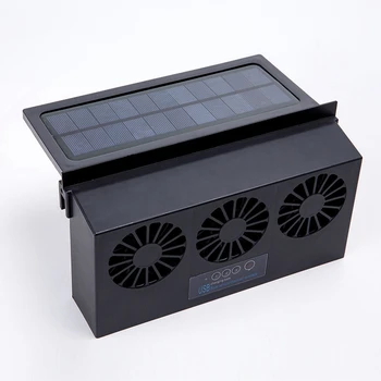 Автомобильный Солнечный вытяжной вентилятор USB / Solar с двойной зарядкой, вытяжка воздуха IP67, Водонепроницаемый Вентилятор с питанием от солнечной панели, Охлаждающий вентилятор черного цвета 3