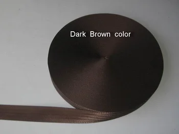 Лямка ремня безопасности в рулоне длиной 25 метров, темно-КОРИЧНЕВЫЙ цвет, ширина 4,8 см, 5 полос. 0