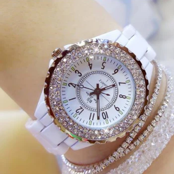 Керамические часы 2023 года, женские часы с кристаллами и бриллиантами, элегантные женские часы, наручные часы, керамические часы для женщин 0