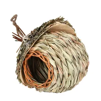 Плетеное птичье гнездо из натуральной тростниковой травы Птичье гнездо Повесьте Птичье гнездо Экологически Чистые Птичьи клетки Садовые украшения Подарки для любителей птиц