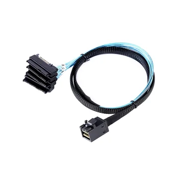 Mini SAS HD 12G от SFF8643 до 4 SAS 29-контактных кабельных разъемов SFF8482 с 15-контактным разъемом питания SATA для контроллера