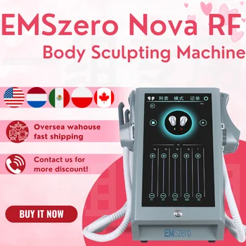 EMSzero 6000w Послойный EMS-тренажер для резьбы по мышечному телу с 4 ручками для стимуляции таза RF и EMS (опция) EMSSLIM NEO