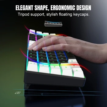 Мембранная клавиатура V200 Игровые Механические клавиатуры с подсветкой символов RGB Эргономичная мини клавиатура Черный Белый 4