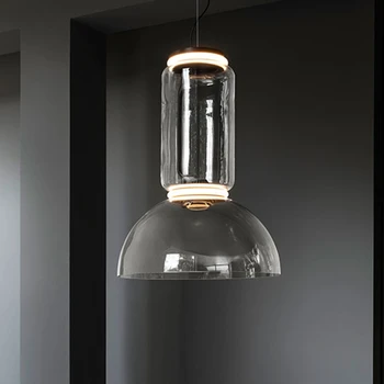 Подвесные светильники из скандинавского стекла со светодиодной подсветкой, Современный минималистичный стол для гостиной, Обеденная Люстра, Дизайнерский Подвесной светильник для домашнего декора