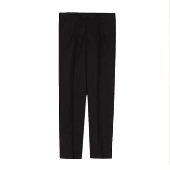 Мужские классические брюки с высокой эластичностью на весну-осень, однотонные простые повседневные брюки, брюки с высокой талией, деловые повседневные брюки D101 1