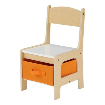 Набор детских деревянных столов и стульев для хранения, натуральный цвет, меламин, 3 предмета, Детский стол и стулья для детей 3-7 лет 4