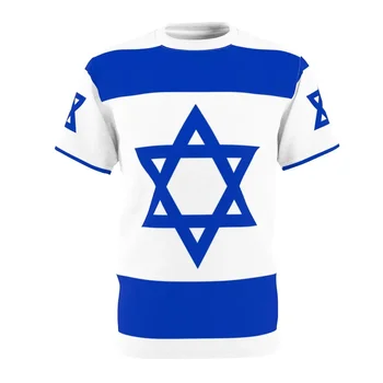 2023 Новая летняя футболка, модная футболка с изображением флага Израиля, 3D Футболка для мужчин, модные топы в стиле хип-хоп с круглым вырезом и коротким рукавом Оверсайз 1