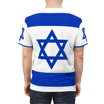 2023 Новая летняя футболка, модная футболка с изображением флага Израиля, 3D Футболка для мужчин, модные топы в стиле хип-хоп с круглым вырезом и коротким рукавом Оверсайз 5