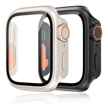 Фирменная крышка ПК Для Apple Watch Case 49 мм 45 мм 41 мм 44 мм 40 мм Защитная Крышка Экрана Сменная Ultra Bumper iWatch Series 9 8 7 SE6 4 0