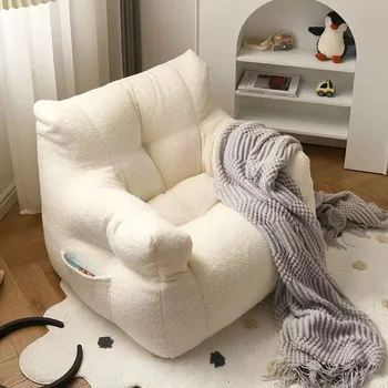 Детский диван для чтения, ленивый диван из хлопка и льна, ткань из шерсти ягненка, симпатичный маленький диван-кресло, съемный и моющийся 3