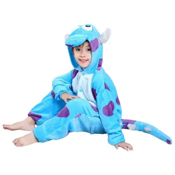 Комбинезон унисекс, мягкий фланелевый костюм животного динозавра для детей, теплые пижамы с животными для Хэллоуина, дня рождения.