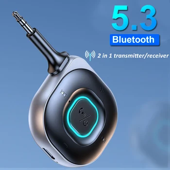 Беспроводной адаптер 2 в 1 Bluetooth 5.3 Передатчик-Приемник 3,5 ММ AUX aptX Adaptive LL HD Для подключения Двух Bluetooth-гарнитур Телефонов