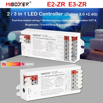 Умный контроллер светодиодной ленты Miboxer Zigbee 3.0 E2-ZR E3-ZR 2 в 1 3 в 1, одноцветный/Двойной белый/ RGB / RGBW/RGB + CCT, светодиодная лента 0