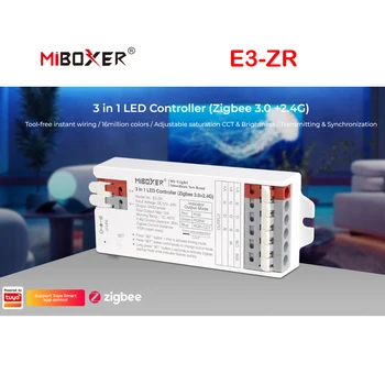 Умный контроллер светодиодной ленты Miboxer Zigbee 3.0 E2-ZR E3-ZR 2 в 1 3 в 1, одноцветный/Двойной белый/ RGB / RGBW/RGB + CCT, светодиодная лента 2