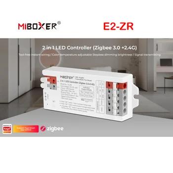 Умный контроллер светодиодной ленты Miboxer Zigbee 3.0 E2-ZR E3-ZR 2 в 1 3 в 1, одноцветный/Двойной белый/ RGB / RGBW/RGB + CCT, светодиодная лента 3