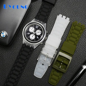 Силиконовый ремешок для часов Swatch, ремешок 19 мм, заменяющий резиновый классический браслет, водонепроницаемые аксессуары для часов особого стиля для мужчин