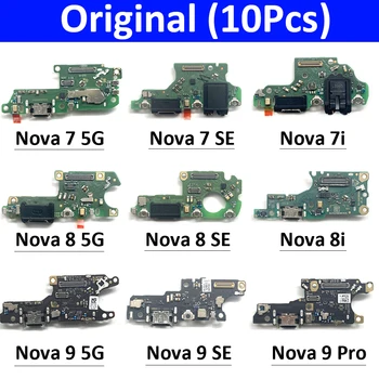 10 шт., оригинал для Huawei Nova 5 5T 7 7i 8 8i 9 10 Pro SE 5G USB зарядное устройство док-станция Порт для зарядки Гибкий кабель микрофона