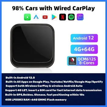 Беспроводной CarPlay Android 12 Android Auto Ai Box Mini USB Адаптер YouTube Для Audi Honda Nissan Kia VW Toyota Haval GPS-НОВИНКА 2023 года