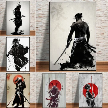 Японская Гейша, Работа с мечом, Женщина-воин-Самурай, Плакаты, Настенные принты на холсте, Рисунки, Картины, Картины для домашнего декора в гостиной.