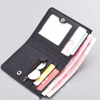 Мужские короткие кошельки, холщовый держатель для удостоверения личности, портативный тонкий бумажник, мини-вертикальные кошельки