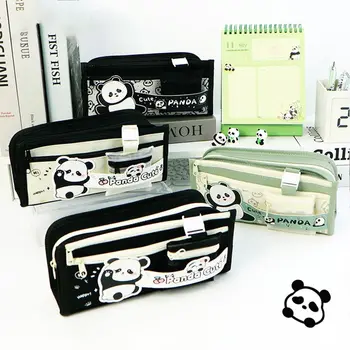 Многофункциональная сумка для ручек, Портативный Водонепроницаемый Органайзер для канцелярских принадлежностей Panda, Сумка для хранения большой емкости, Школьные канцелярские принадлежности