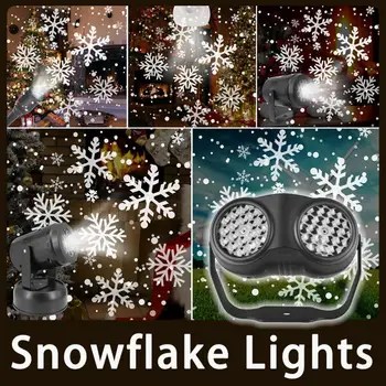Огни проектора Snowflake Рождественский Проектор Snowflake Праздничные огни для украшения сада Светодиодная сцена Праздничное Украшение