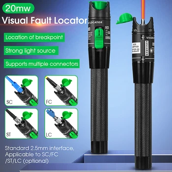 Визуальный локатор неисправностей COMPTYCO мощностью 20 МВТ тестер волоконно-оптического кабеля мощностью 20 МВТ Красная световая ручка VFL