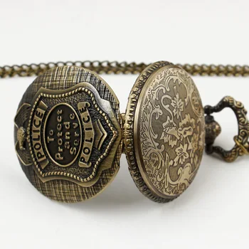 Бронзовые винтажные кварцевые карманные часы в стиле панк, мужские винтажные ювелирные изделия с черепом, ожерелье, карманные часы с брелоком 2