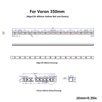 Для деталей 3D-принтера Voron, полой направляющей и портала для Voron V0 /300 мм/350 мм (1 комплект) 5