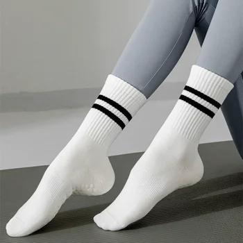 Горячие продажи Полосатых носков для йоги, Силиконовых нескользящих танцевальных спортивных носков, женских хлопковых дышащих женских носков для тренажерного зала, пилатеса, Sox