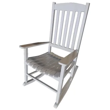 Уличное деревянное кресло-качалка на крыльце, белый цвет, устойчивая к атмосферным воздействиям отделка 1