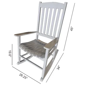 Уличное деревянное кресло-качалка на крыльце, белый цвет, устойчивая к атмосферным воздействиям отделка 2