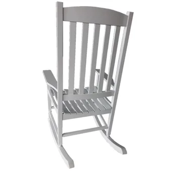 Уличное деревянное кресло-качалка на крыльце, белый цвет, устойчивая к атмосферным воздействиям отделка 3