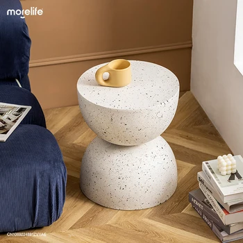 Креативный журнальный столик скандинавского дизайнера, Маленькие круглые столики для проживания в семье, милые тумбочки кремового цвета для спальни, домашняя мебель Mesa De Centro