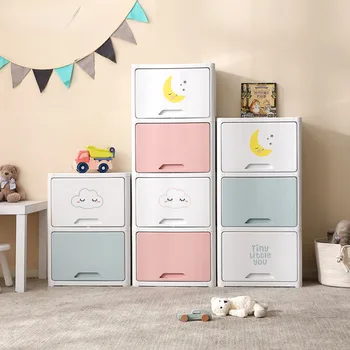 Домашние ящики-органайзеры большой емкости Для детской одежды Пластиковые Органайзеры для хранения Откидной Шкафчик Baby Simple Divider Organizer