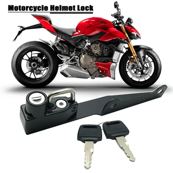 Крюк Для Крепления Замка Мотоциклетного Шлема Противоугонная Защита с 2 Ключами Блокировки Паролем Для Ducati Multistrada V4 V4S Sport 2020-2022