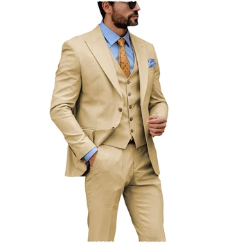Элегантные деловые мужские костюмы, блейзер, свадебный комплект из 3 предметов, пиджак + жилет + брюки, вечерние комплекты, наряды Slim Fit Homme, сшитые на заказ