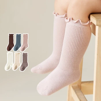 Весенне-осенние Корейские полосатые гольфы до колена, чулки средней длины, Детские Носки для девочек и мальчиков, носки для малышей, носки для новорожденных 1