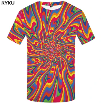 Мужская футболка KYKU Dizziness, футболка с изображением вихря, красочные забавные футболки, 3D-футболка с принтом Black Hole в японском стиле
