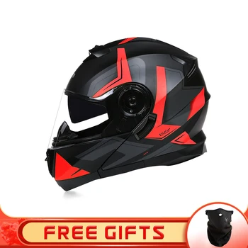 2023 Новые мотоциклетные шлемы с двойным солнцезащитным козырьком, одобренные ЕЭК, Полнолицевые шлемы, защитное снаряжение для аварийных мотоциклов, мужские и женские откидные шлемы