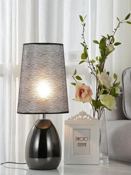 Прикроватная лампа для спальни, роскошь и простота, скандинавский стиль, теплая атмосфера, высококачественная минималистичная настольная лампа 3