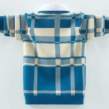 Зимняя одежда, Детский свитер, детская одежда, зимняя одежда, хлопковый пуловер для мальчиков, свитер со съемным воротником, одежда для мальчиков 2