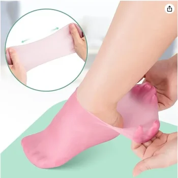 2шт силиконовых носков с увлажняющим гелем против растрескивания Носки для ухода за ногами Защита от потрескавшейся омертвевшей кожи Обезболивающие Инструменты для педикюра
