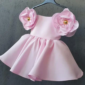 Детские платья для девочек, вечернее платье, элегантное платье принцессы, детское белое свадебное платье с цветами, летняя детская одежда 2024 года 2