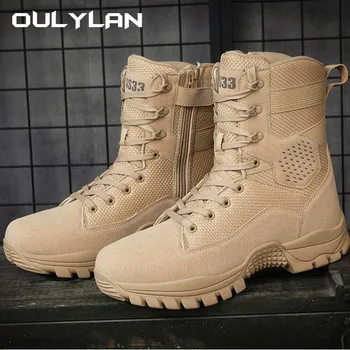 Военные тактические ботинки, мужские армейские спортивные тренировочные боевые ботинки для пустыни, уличные альпинистские походные ботильоны для походов, мужская обувь 0